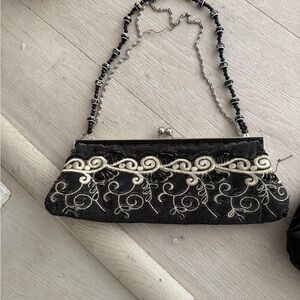 Elegant Black and Cream Clutch Bag